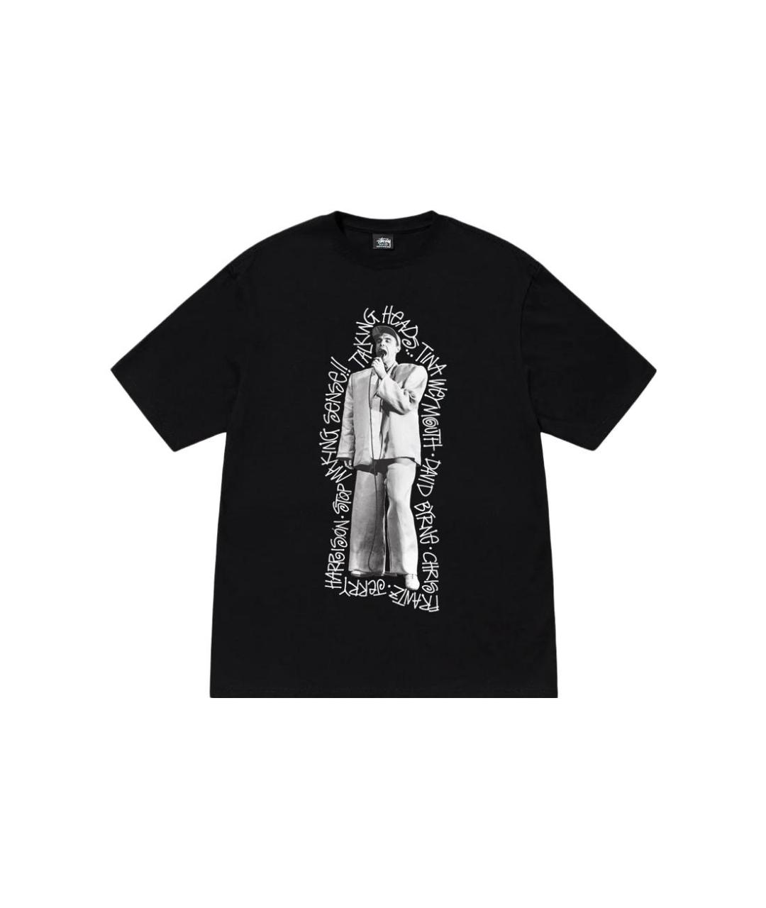 STUSSY Черная хлопковая футболка, фото 1