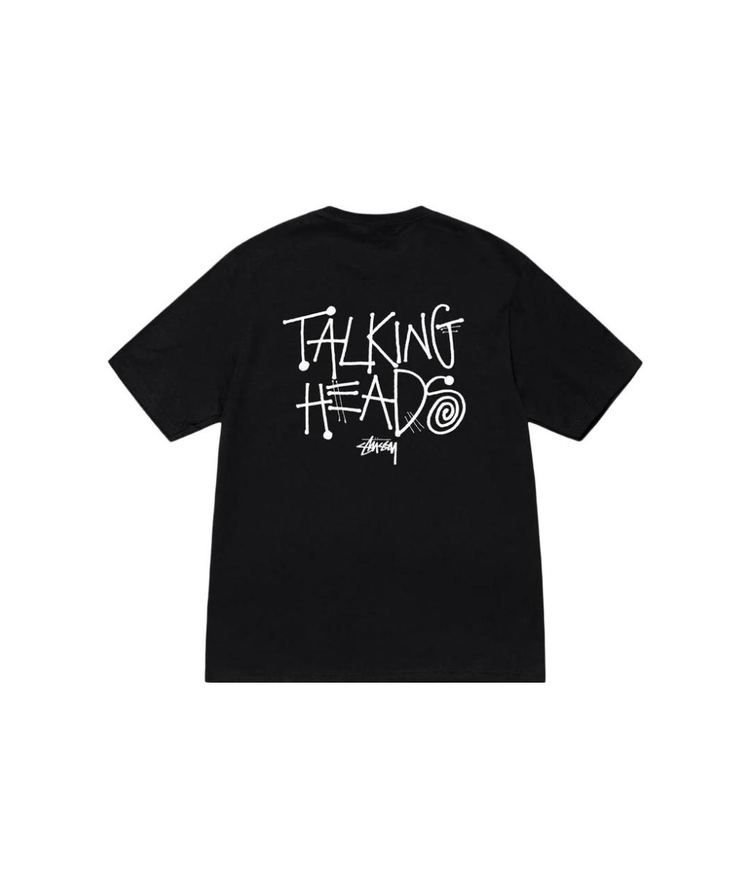 STUSSY Черная хлопковая футболка, фото 2