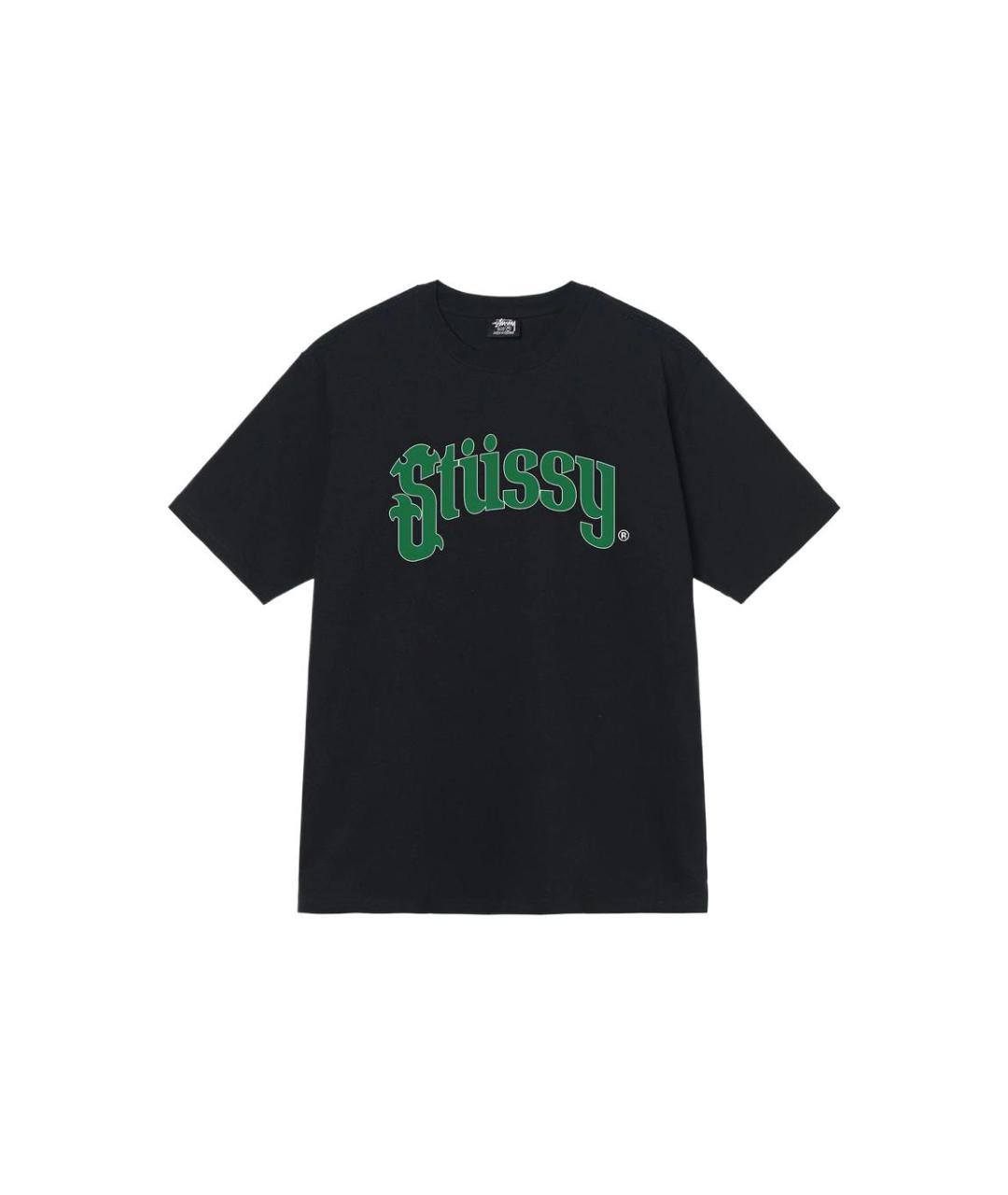 STUSSY Черная хлопковая футболка, фото 1