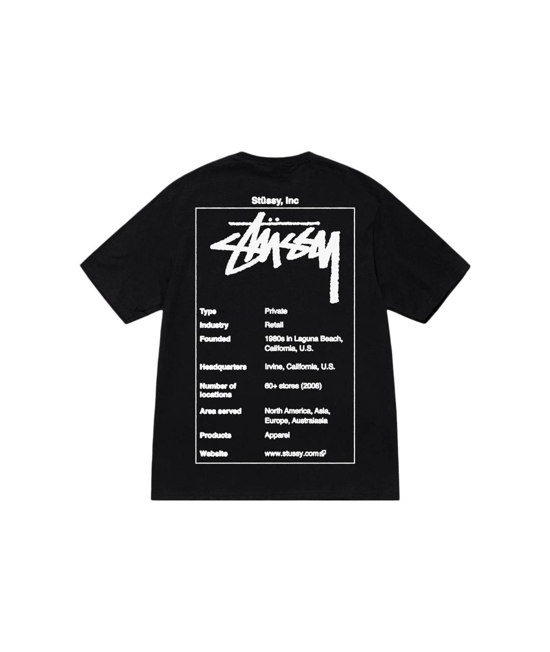 STUSSY Черная хлопковая футболка, фото 2