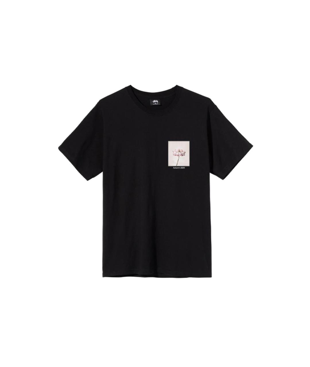 STUSSY Черная хлопковая футболка, фото 1