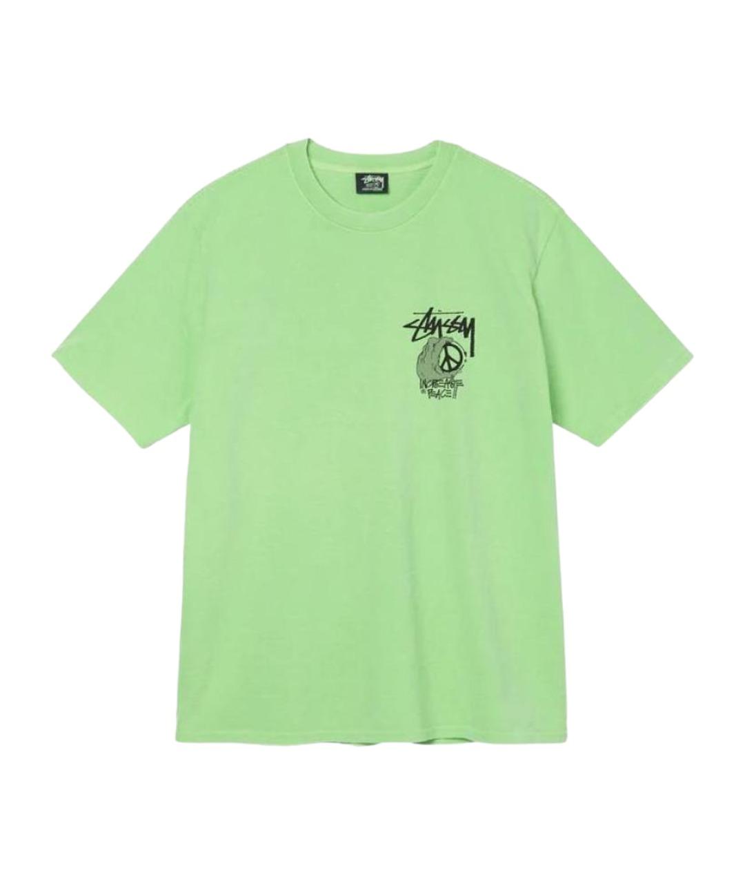 STUSSY Салатовая футболка, фото 1