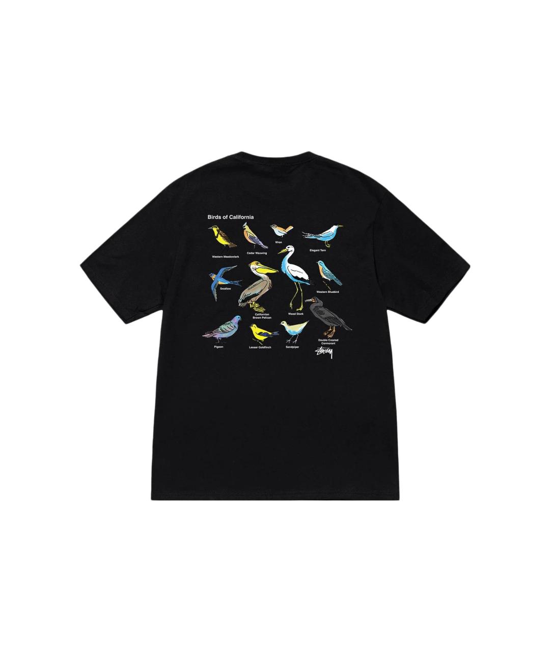 STUSSY Черная хлопковая футболка, фото 2