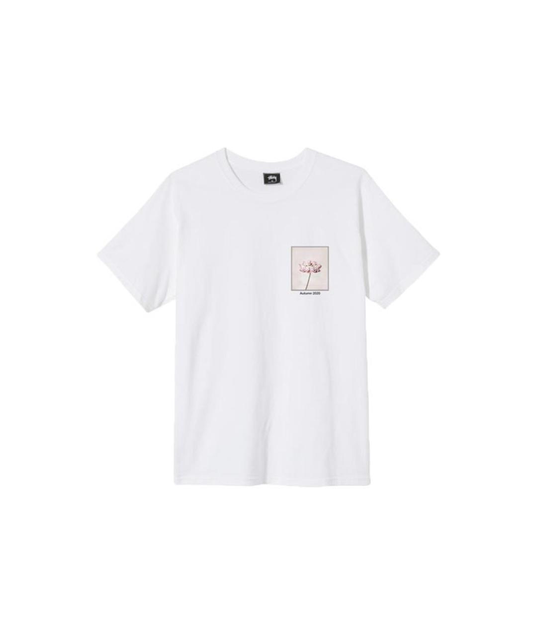 STUSSY Белая хлопковая футболка, фото 1