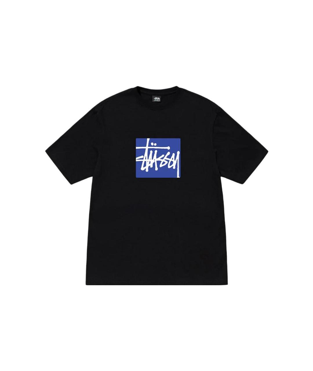 STUSSY Черная хлопковая футболка, фото 1