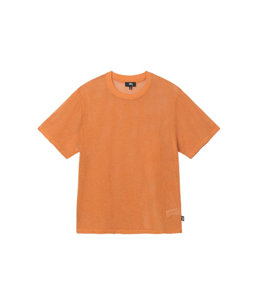 STUSSY Оранжевая хлопковая футболка, фото 1