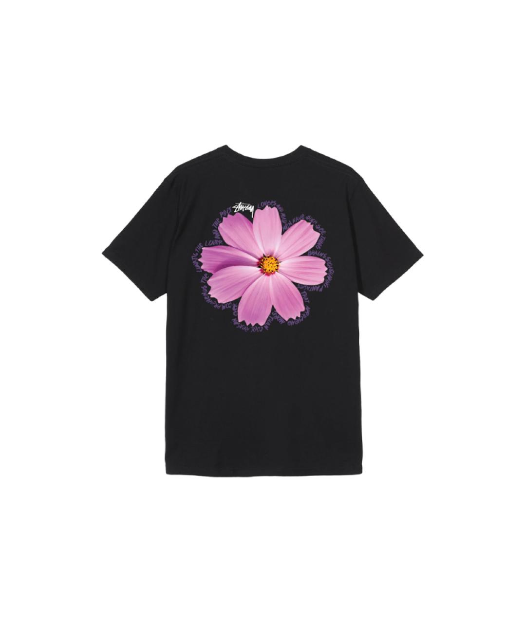 STUSSY Черная хлопковая футболка, фото 2