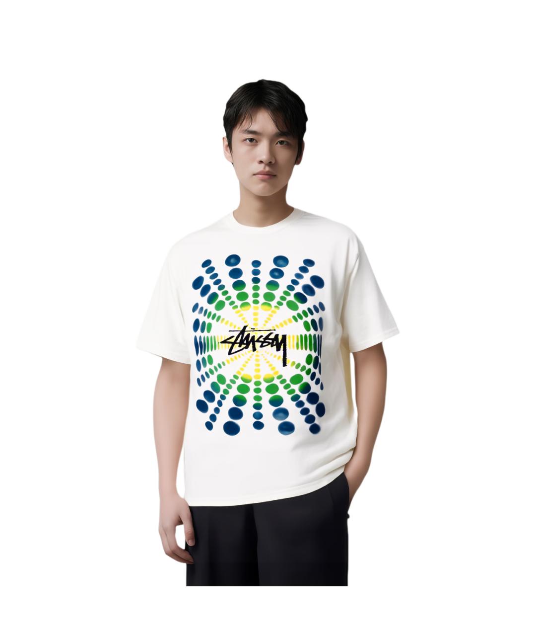 STUSSY Белая футболка, фото 3