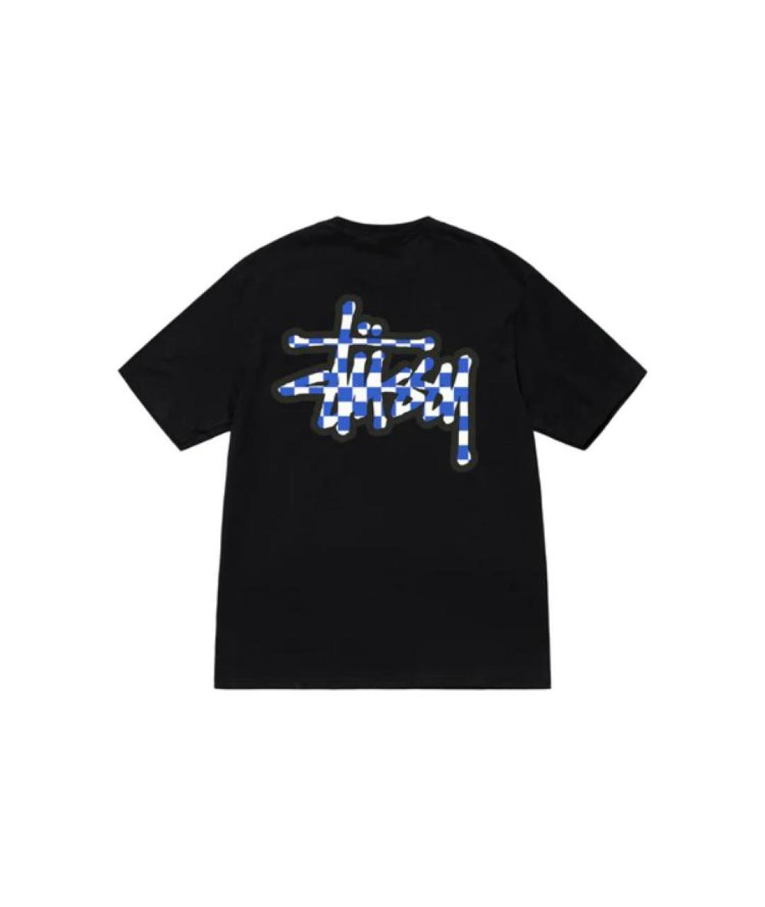 STUSSY Черная хлопковая футболка, фото 2