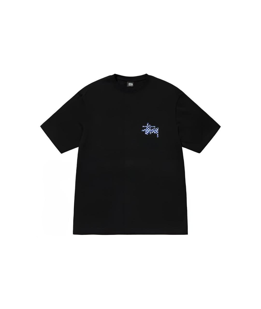 STUSSY Черная хлопковая футболка, фото 1