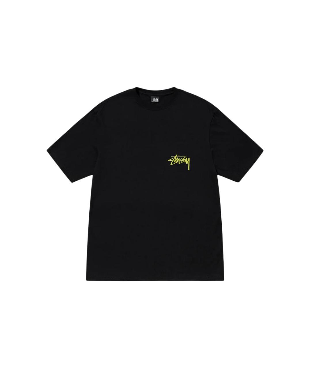 STUSSY Черная хлопковая футболка, фото 1