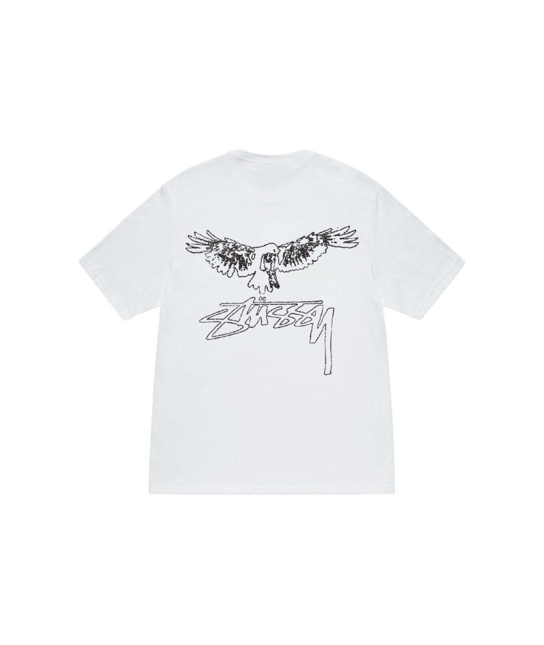 STUSSY Белая хлопковая футболка, фото 2