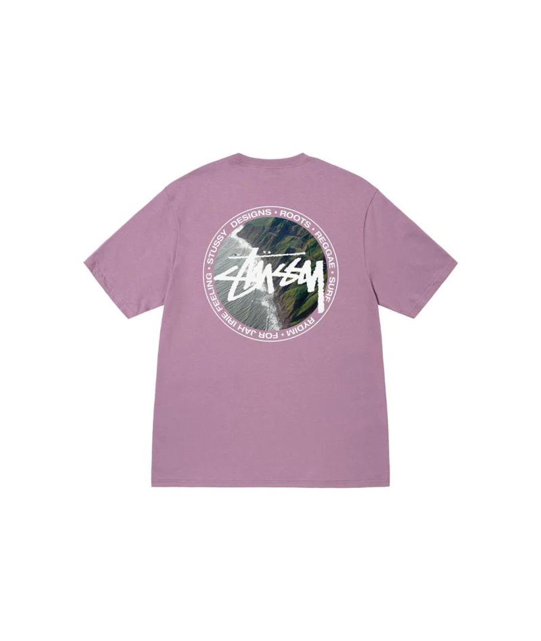 STUSSY Розовая хлопковая футболка, фото 2