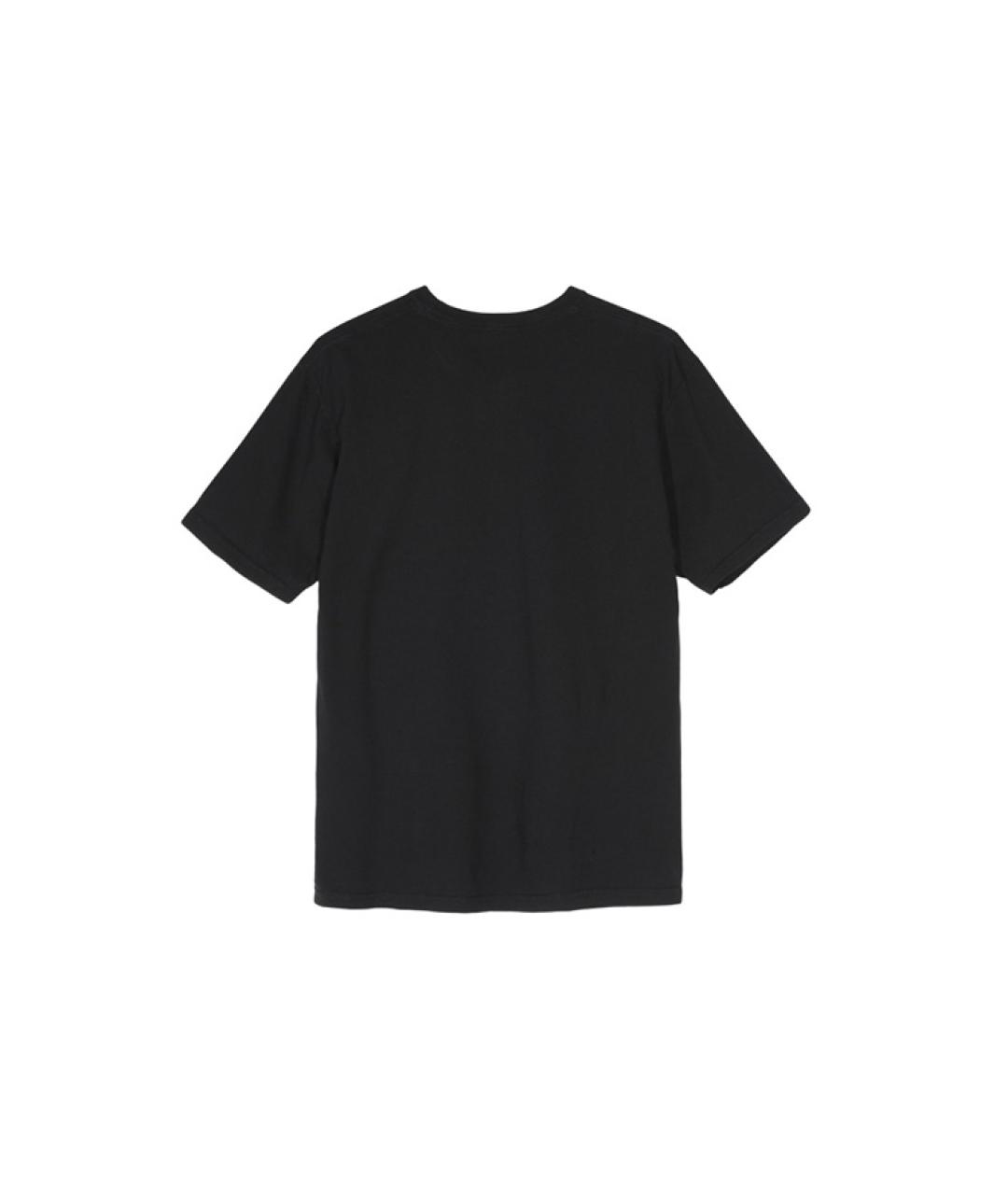 STUSSY Черная хлопковая футболка, фото 2