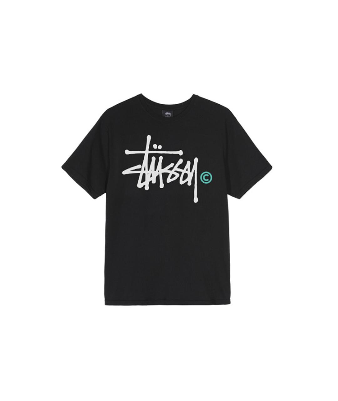 STUSSY Черная хлопковая футболка, фото 1