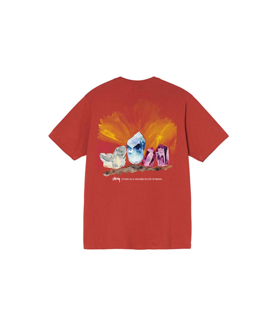 STUSSY Красная хлопковая футболка, фото 2