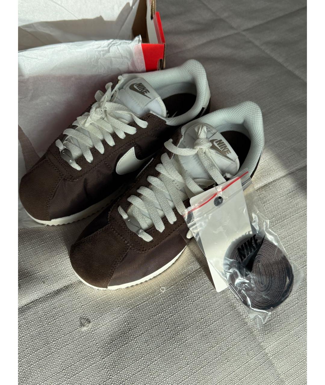 NIKE Коричневые текстильные кроссовки, фото 3