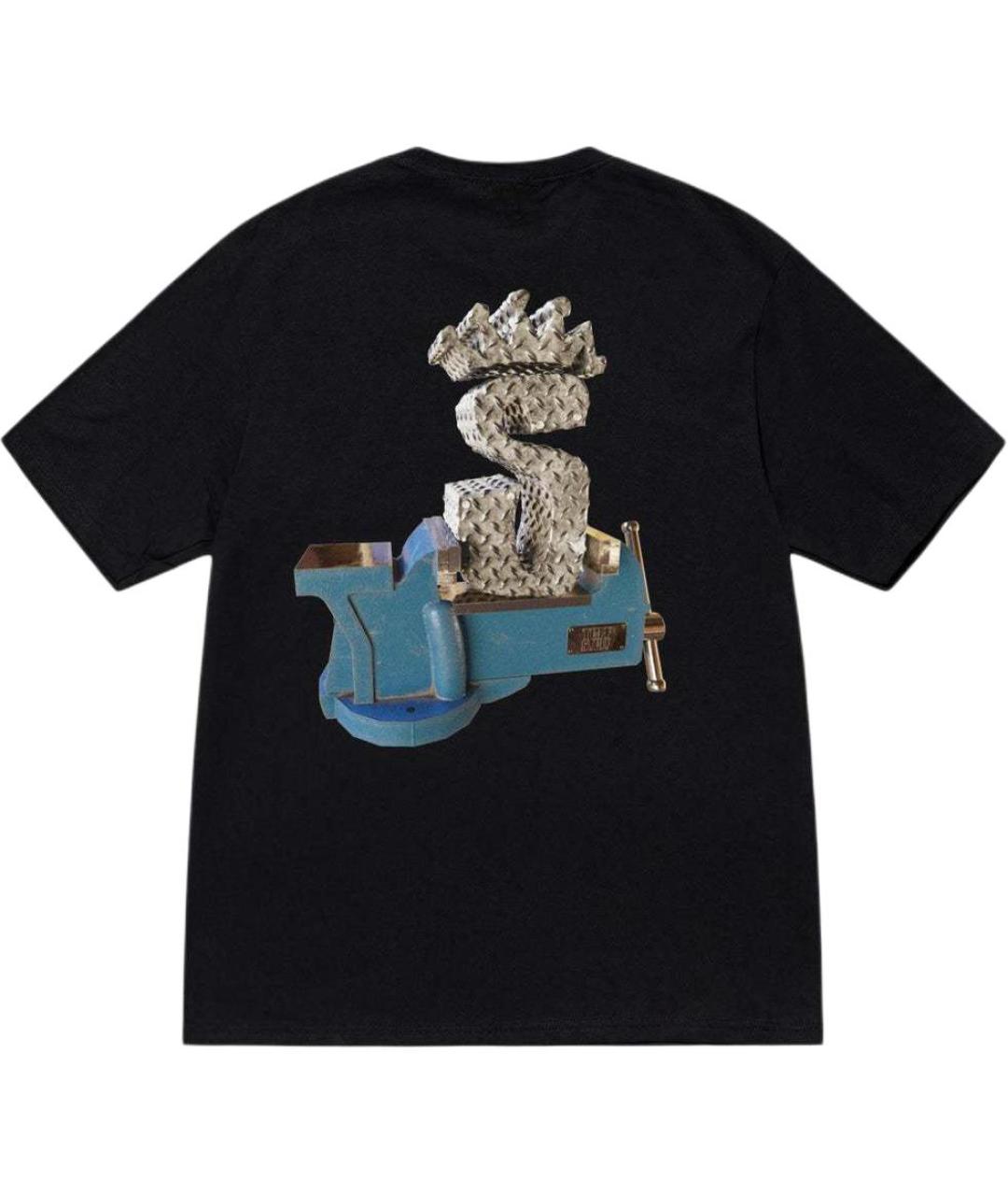 STUSSY Черная хлопковая футболка, фото 1