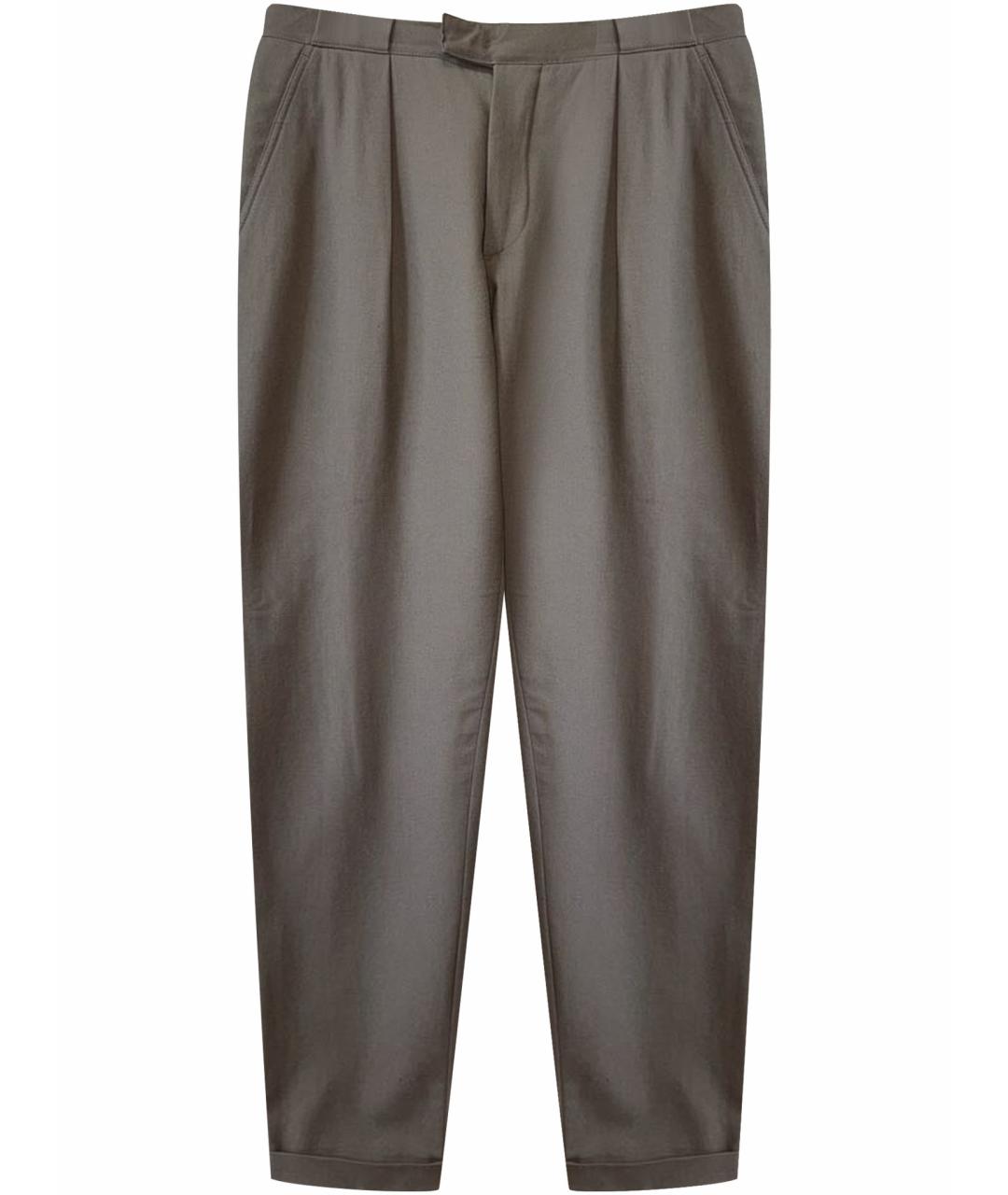 GIORGIO ARMANI Хаки шерстяные классические брюки, фото 1