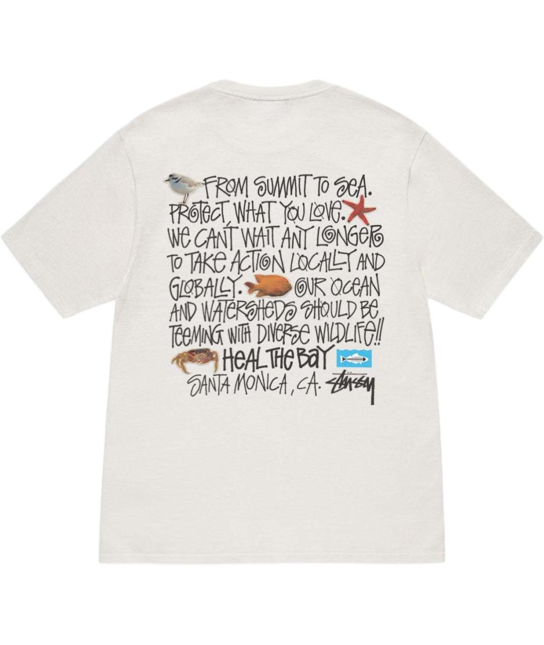 STUSSY Белая футболка, фото 2