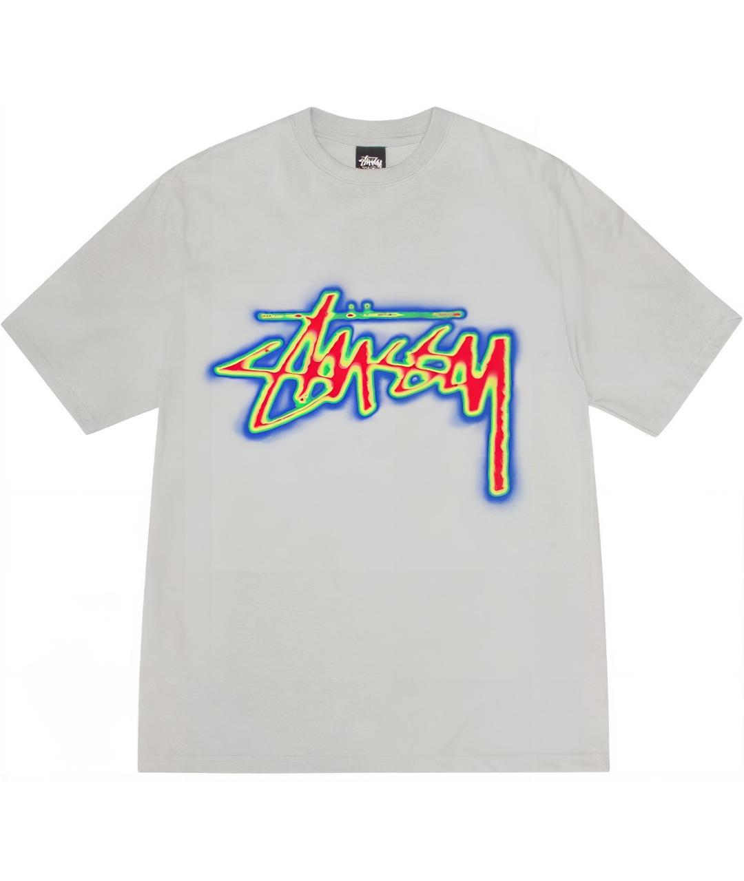STUSSY Серая хлопковая футболка, фото 1