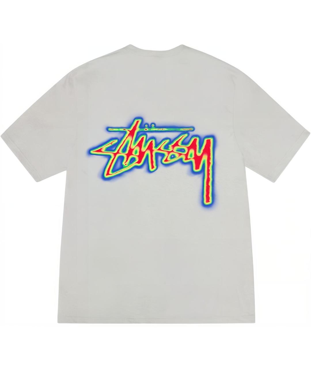STUSSY Серая хлопковая футболка, фото 2