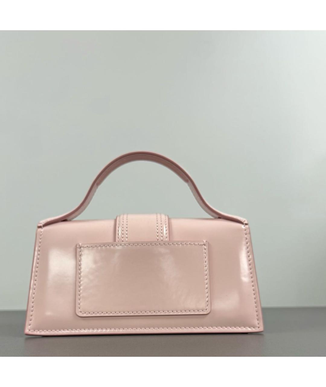 JACQUEMUS Розовая кожаная сумка с короткими ручками, фото 3