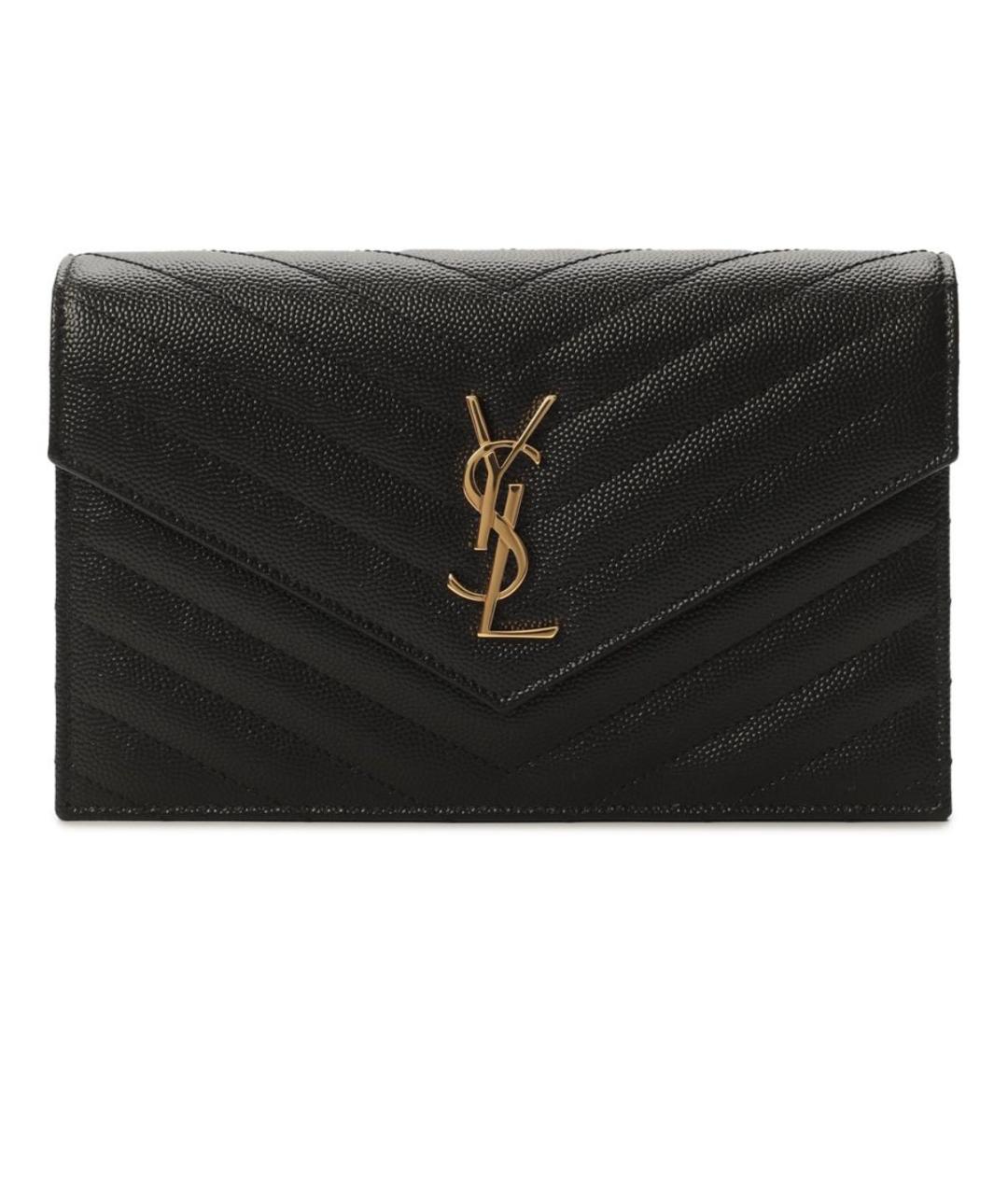 SAINT LAURENT Черная кожаная сумка через плечо, фото 1