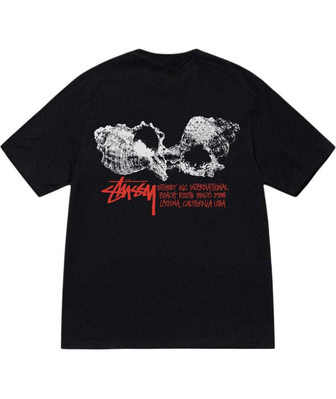 STUSSY Черная хлопковая футболка, фото 2