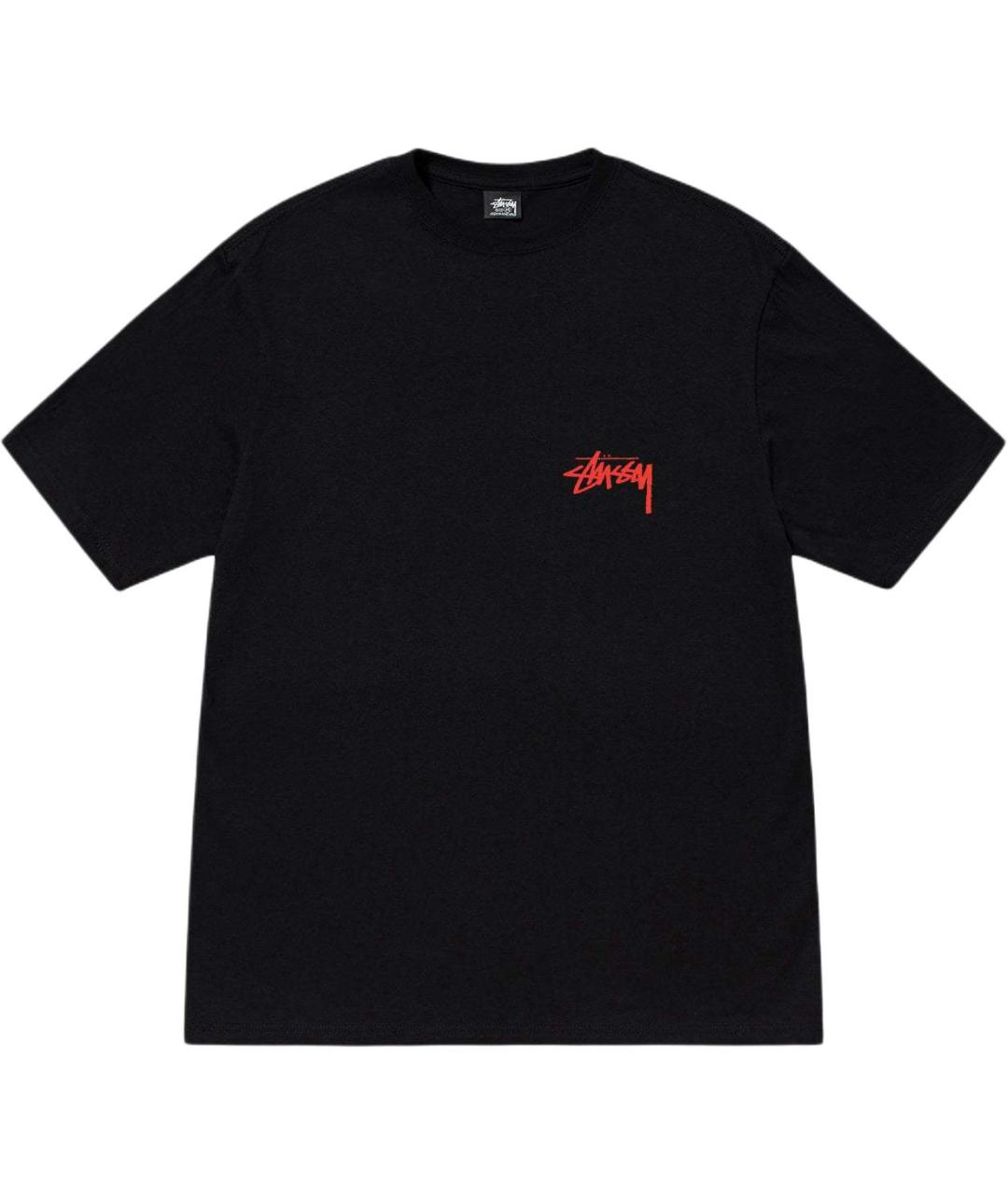 STUSSY Черная хлопковая футболка, фото 1