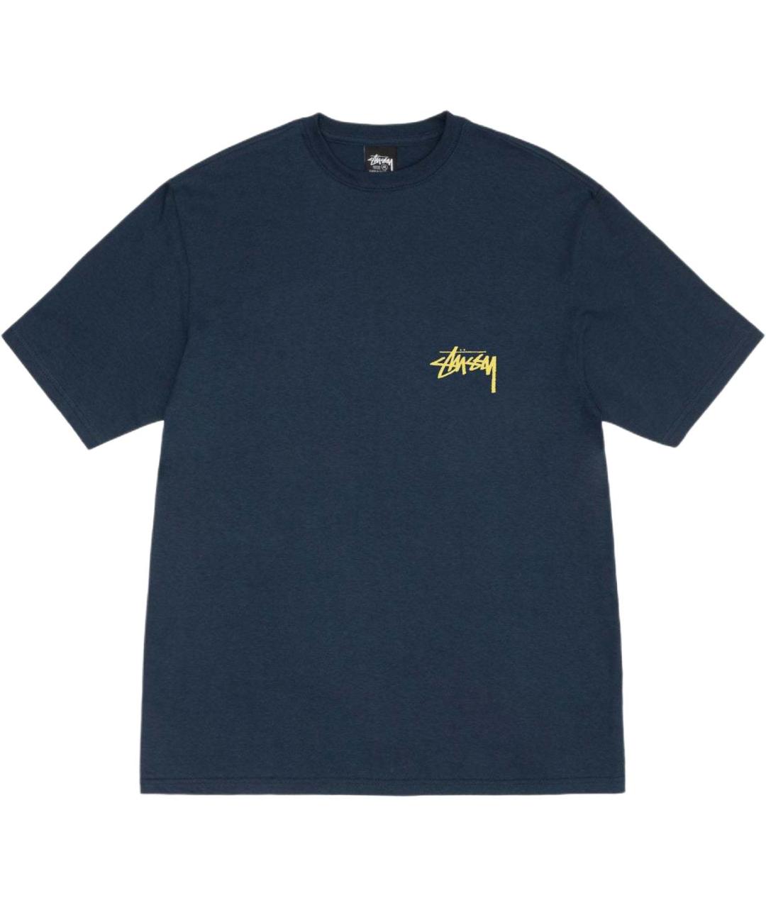 STUSSY Темно-синяя хлопковая футболка, фото 1