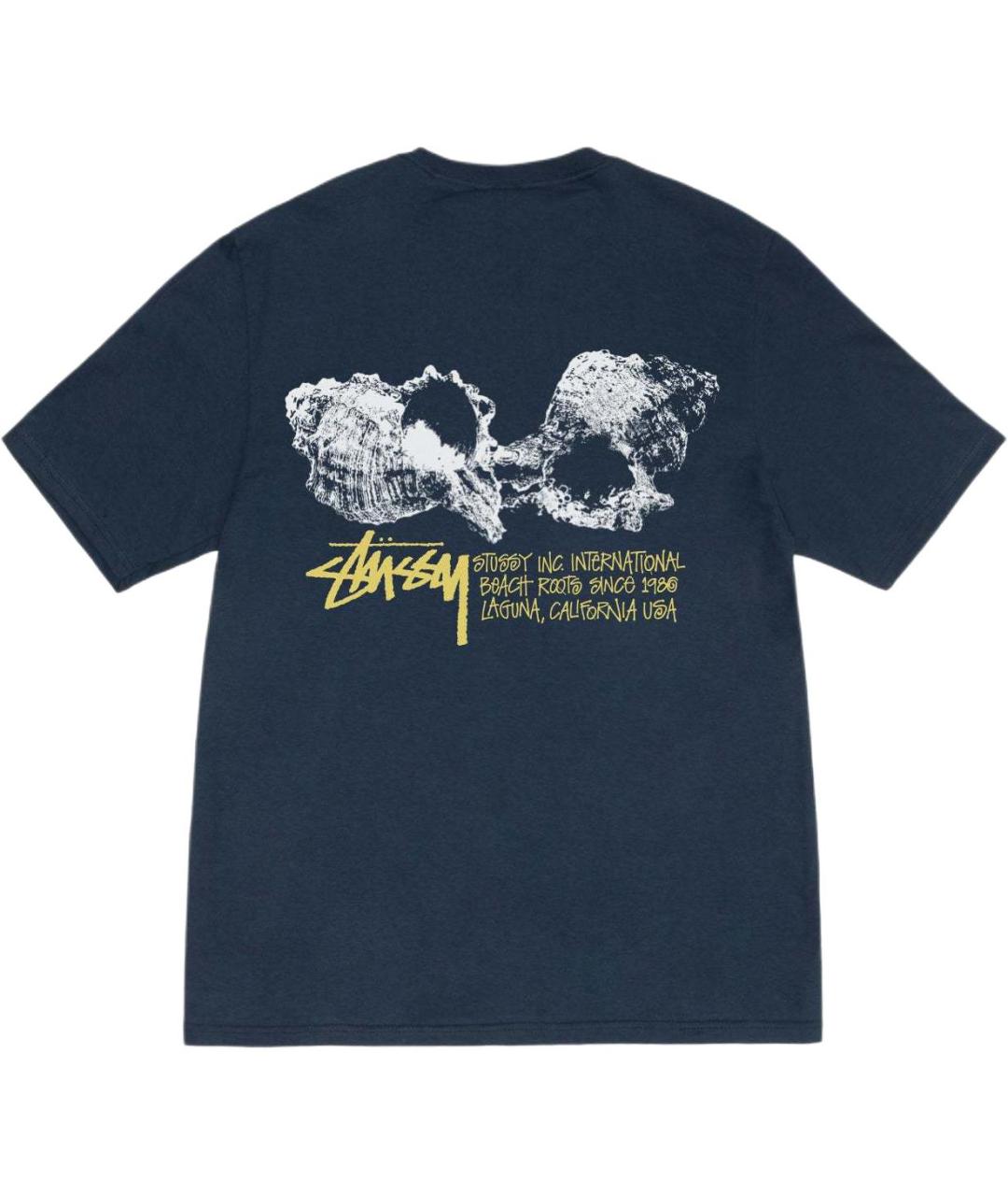 STUSSY Темно-синяя хлопковая футболка, фото 2