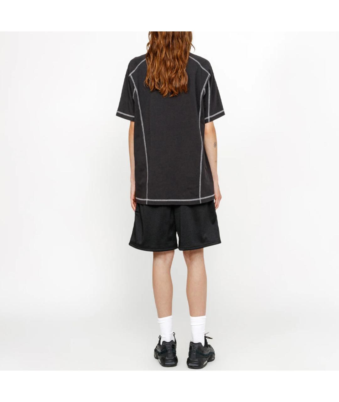 STUSSY Черная хлопковая футболка, фото 4