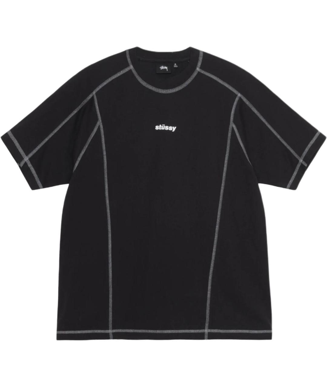 STUSSY Черная хлопковая футболка, фото 1