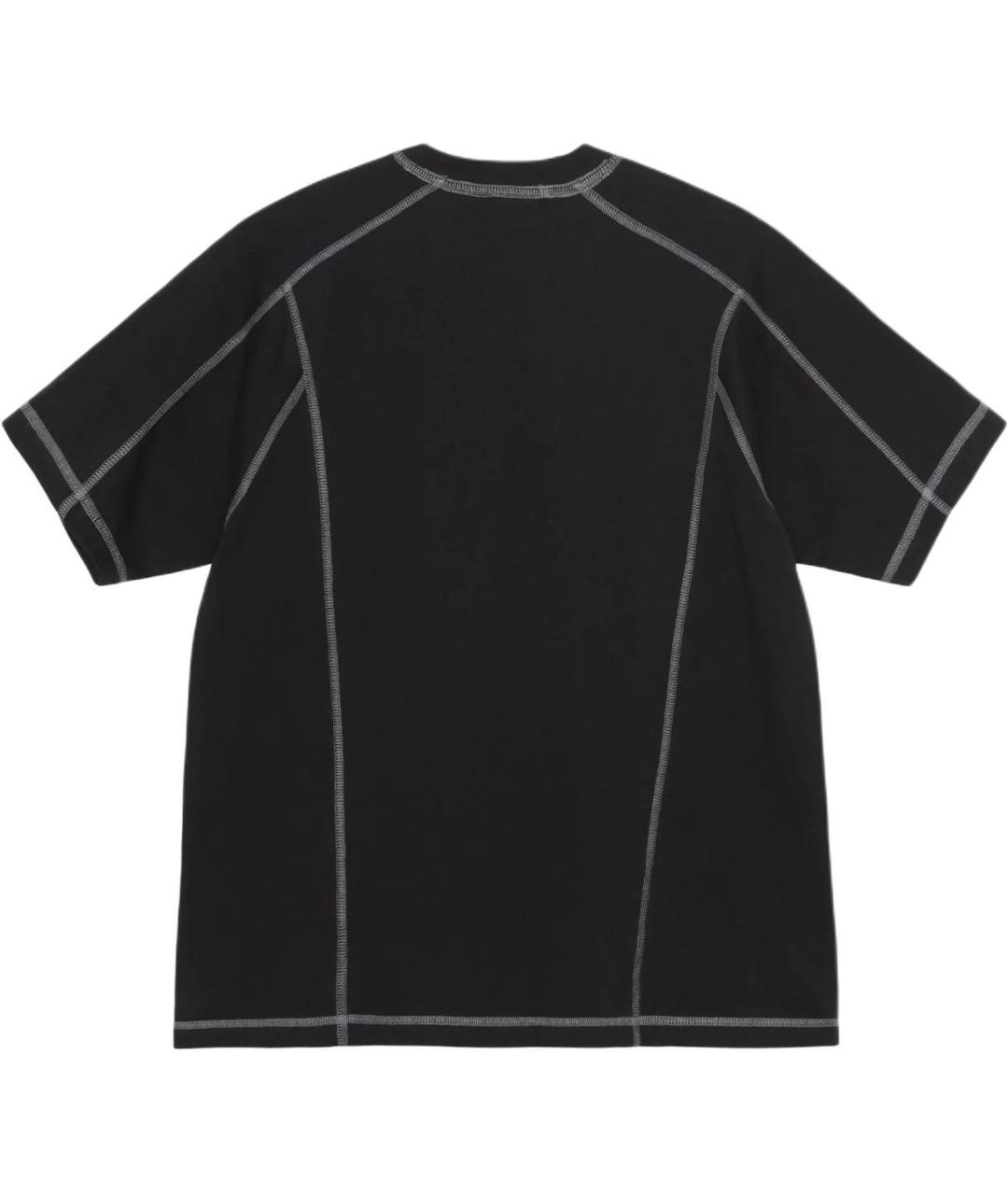 STUSSY Черная хлопковая футболка, фото 2