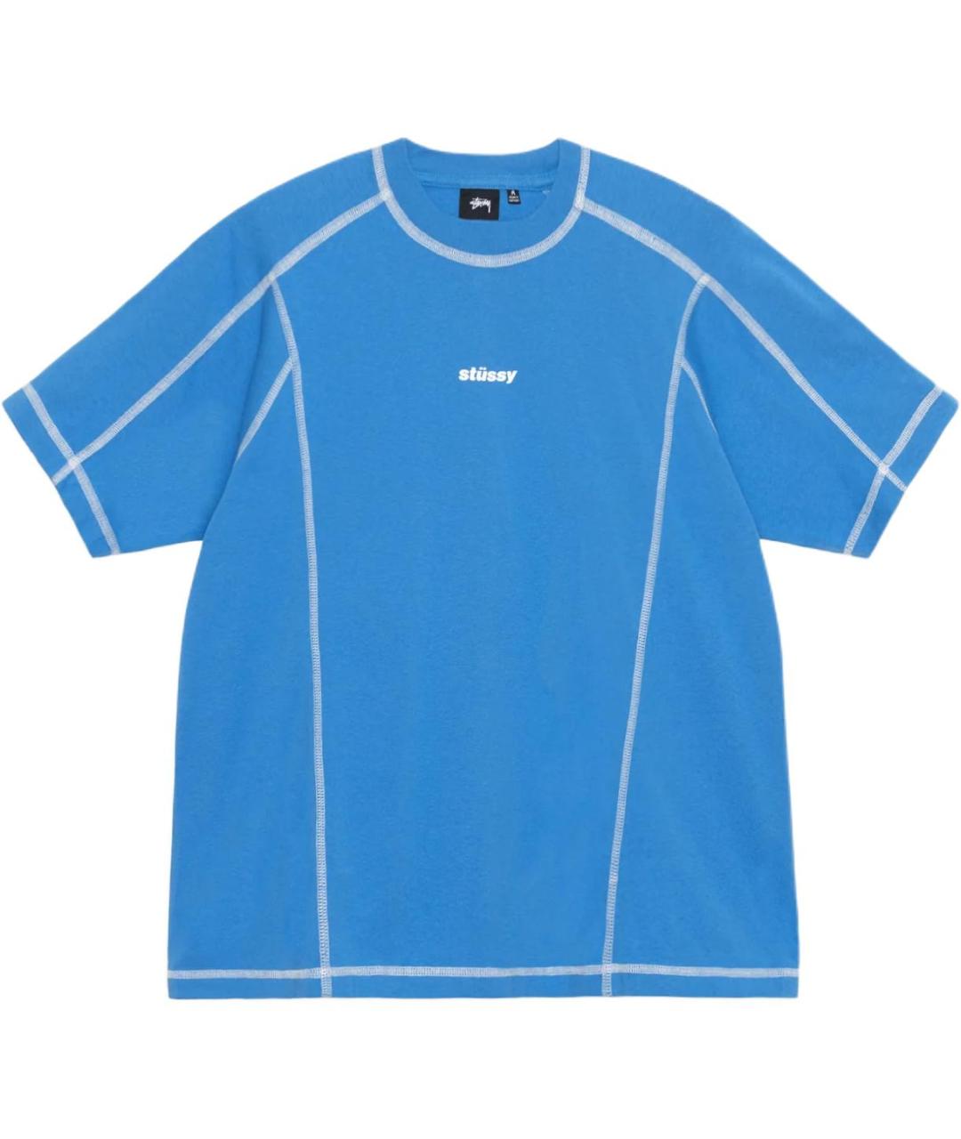 STUSSY Синяя хлопковая футболка, фото 1