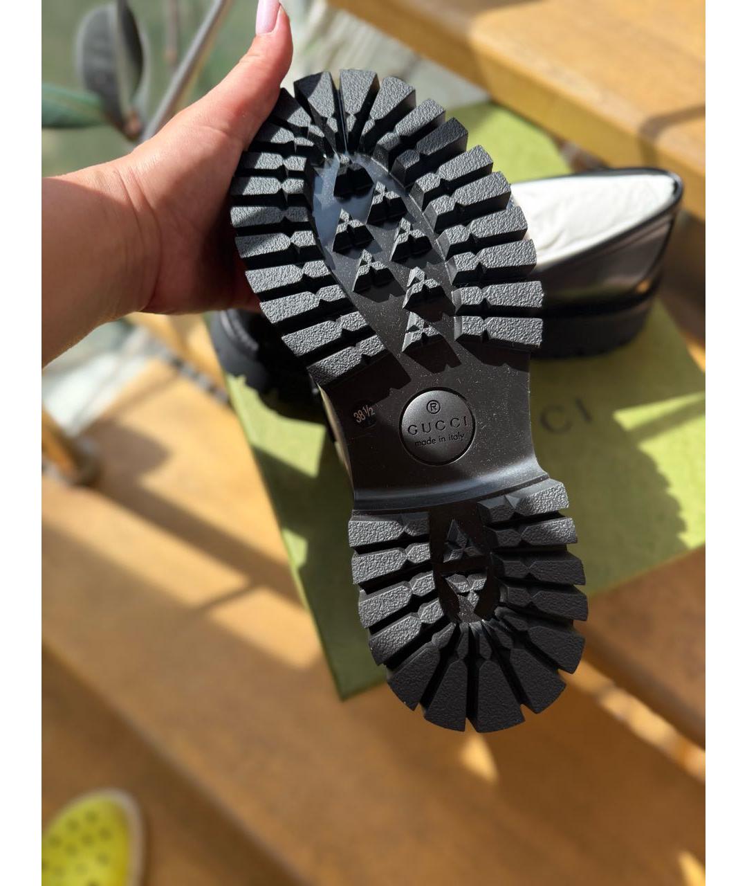 GUCCI Черные кожаные лоферы, фото 4