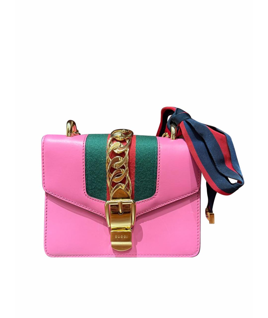 GUCCI Розовая кожаная сумка через плечо, фото 5