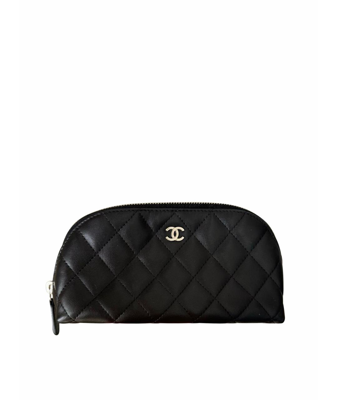CHANEL Черная кожаная косметичка, фото 1