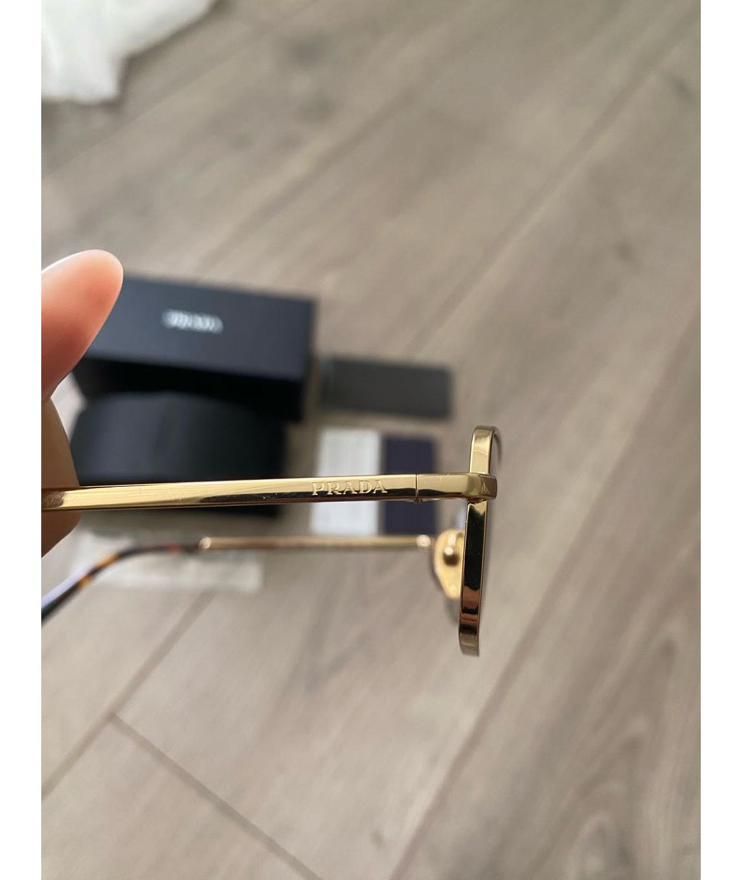 PRADA Коричневые металлические солнцезащитные очки, фото 3