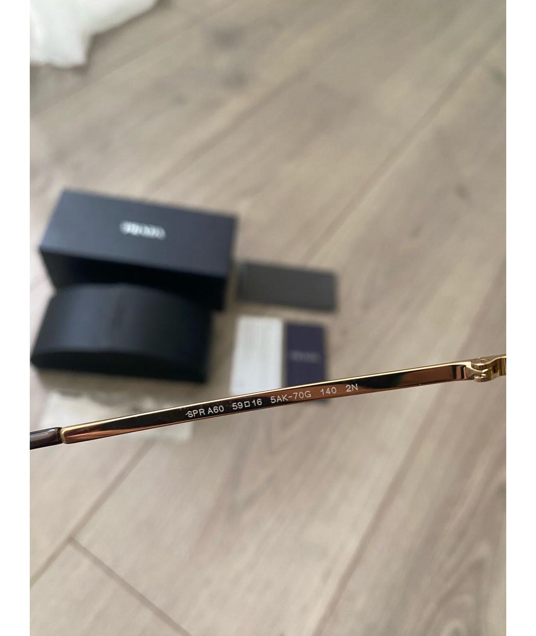 PRADA Коричневые металлические солнцезащитные очки, фото 5