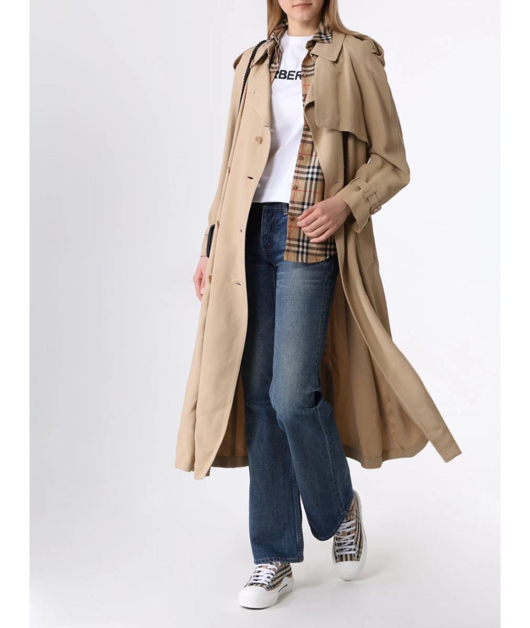 BURBERRY Белая хлопковая майка, фото 2