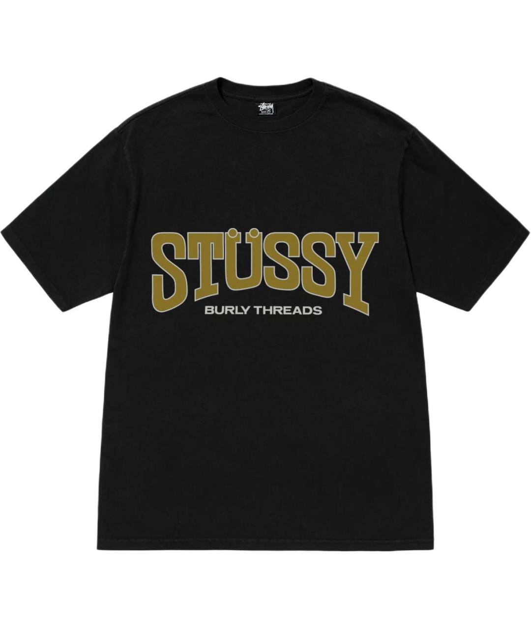 STUSSY Черная хлопковая футболка, фото 1