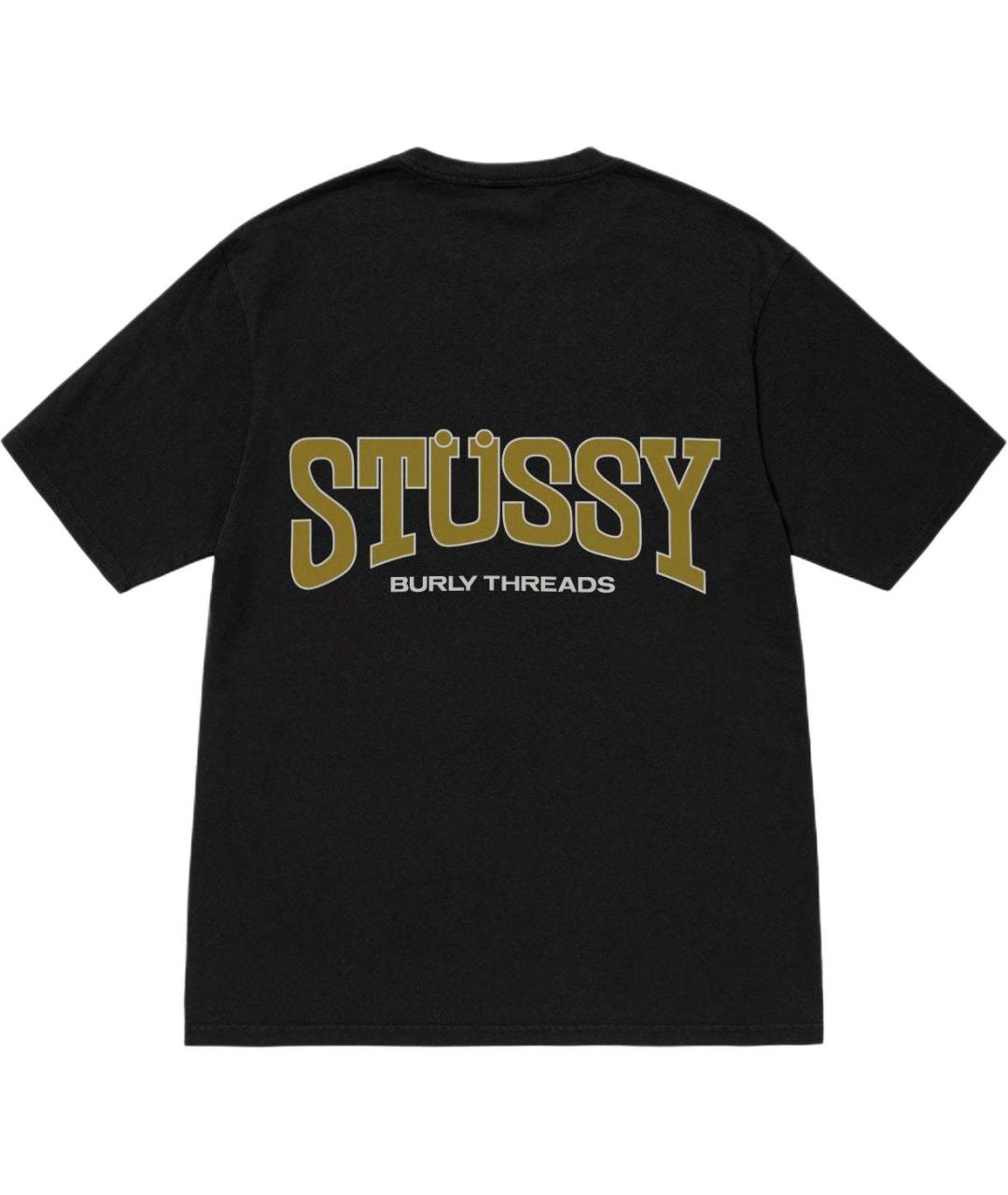 STUSSY Черная хлопковая футболка, фото 2