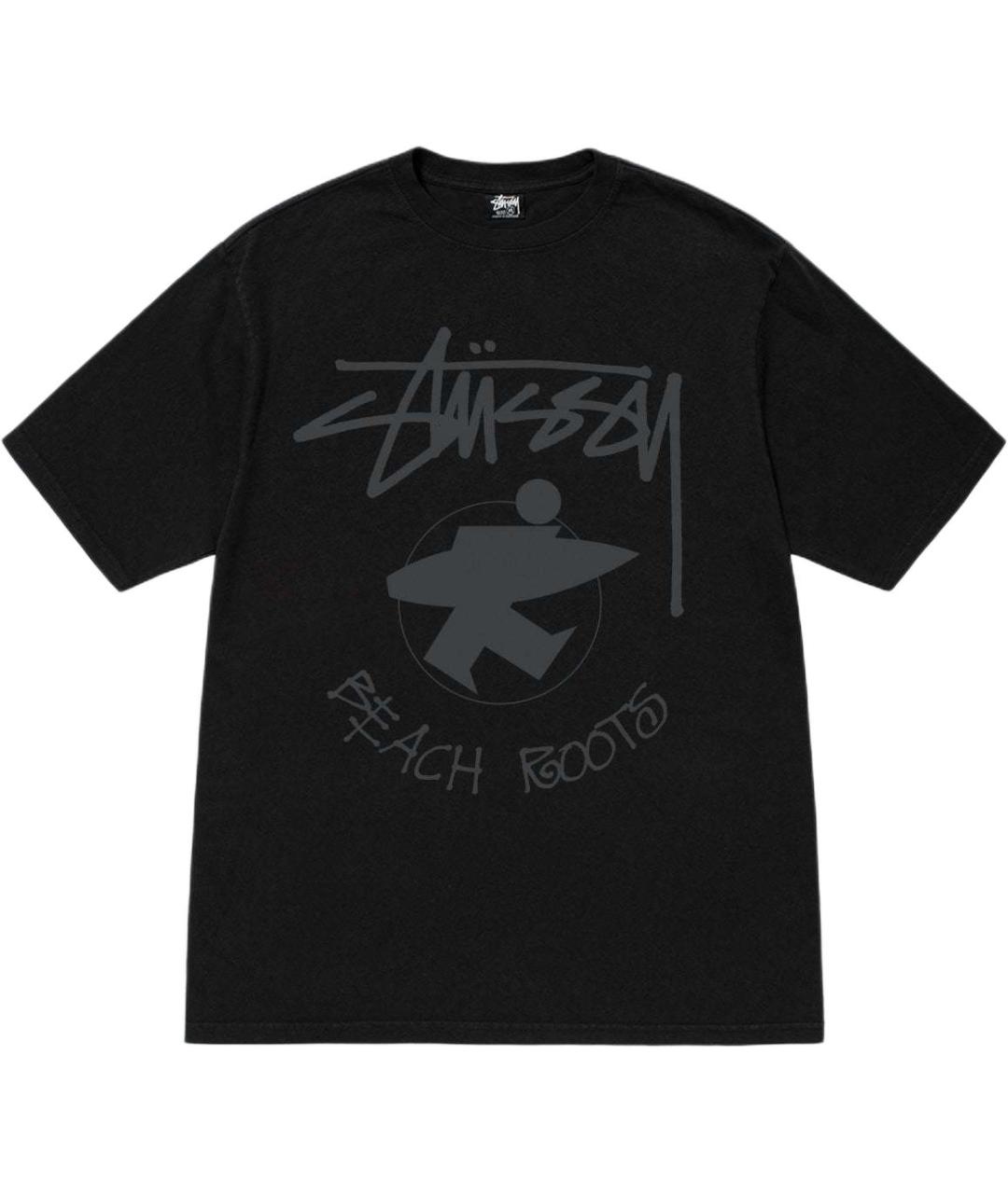 STUSSY Черная хлопковая футболка, фото 1