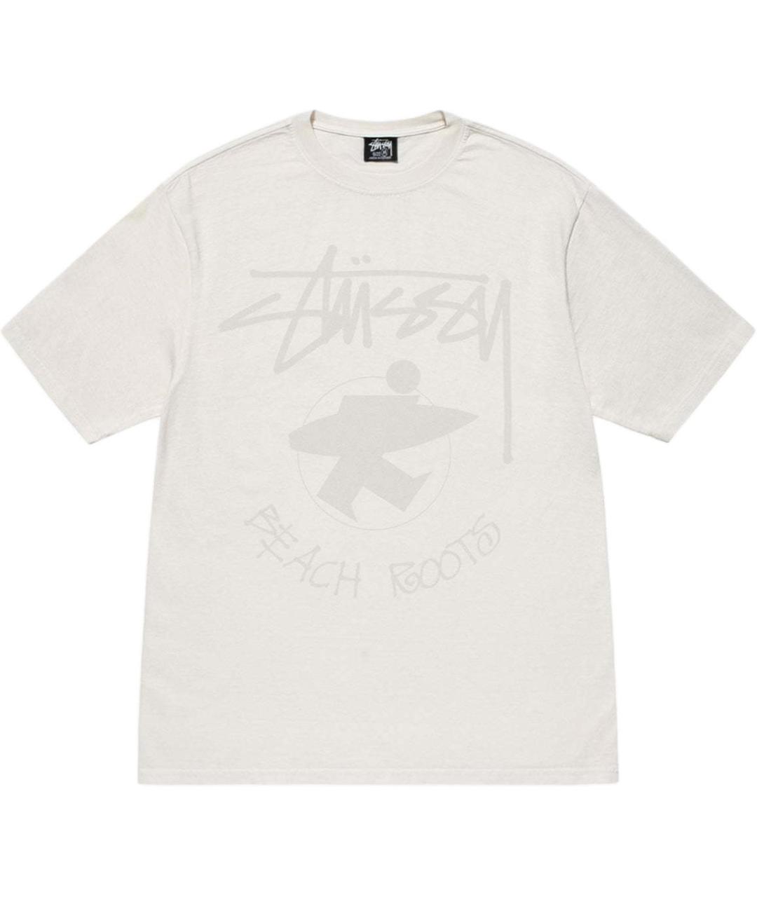 STUSSY Бежевая хлопковая футболка, фото 1