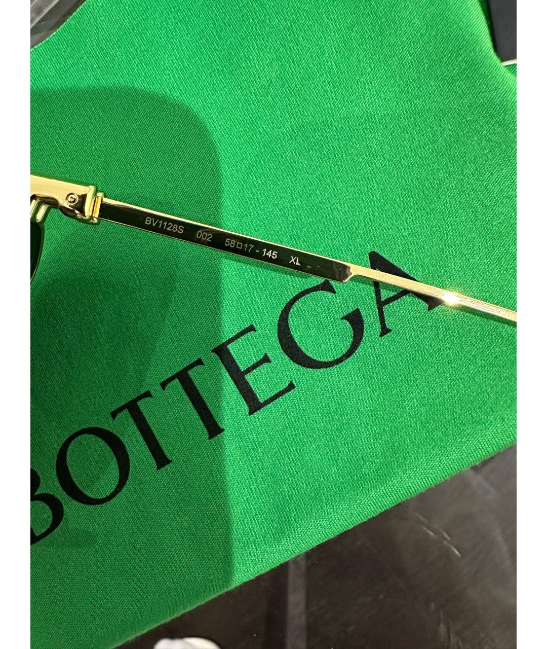 BOTTEGA VENETA Золотые металлические солнцезащитные очки, фото 5