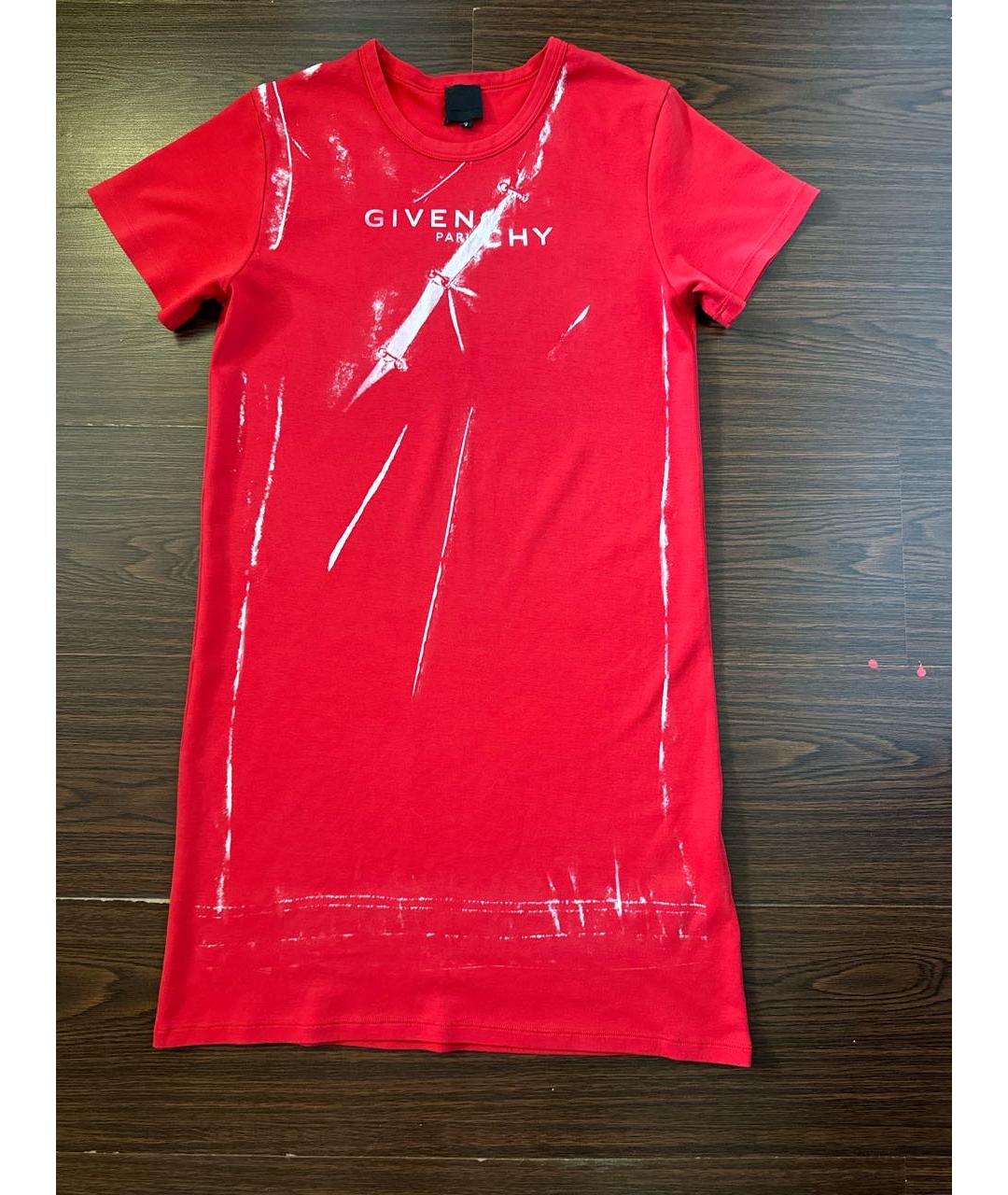 GIVENCHY Красное хлопковое коктейльное платье, фото 7