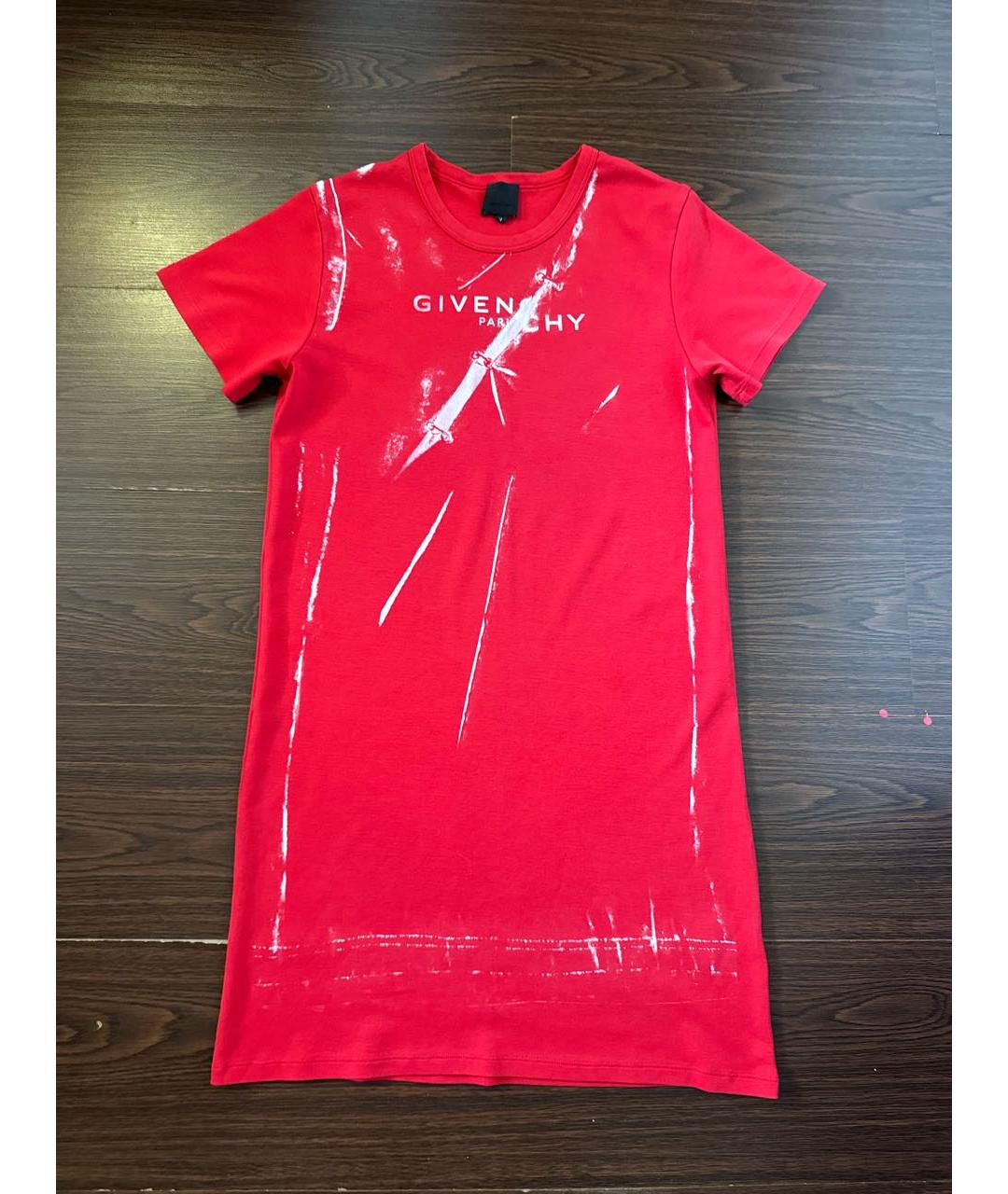 GIVENCHY Красное хлопковое коктейльное платье, фото 8