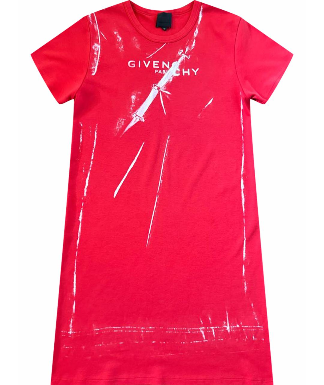 GIVENCHY Красное хлопковое коктейльное платье, фото 1